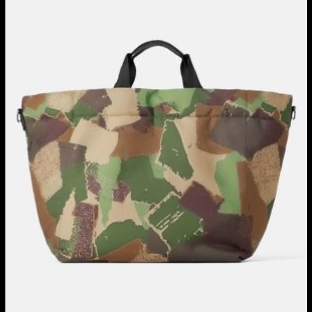 Zara Abstract Camo Tote with Shoulder Strap
